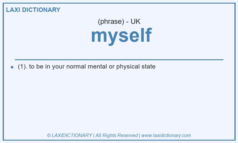 Definition myself in British English