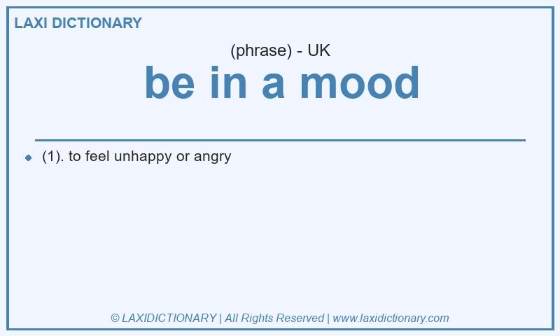 Definition be in a mood in British English