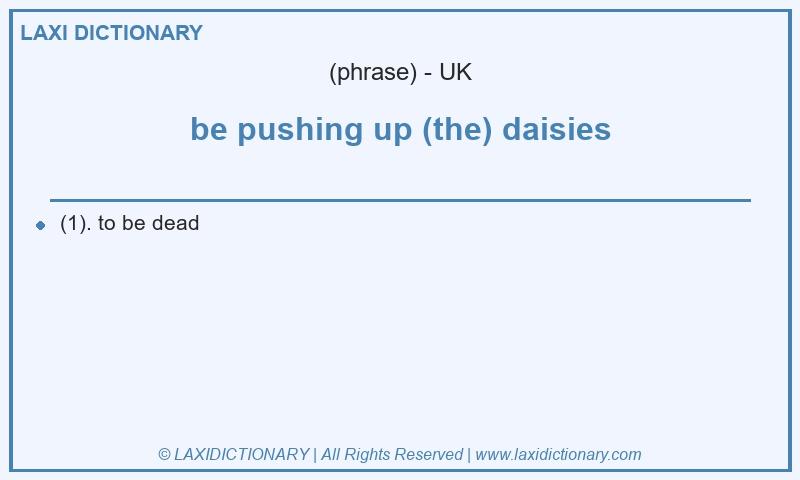 Definition be pushing up (the) daisies in British English