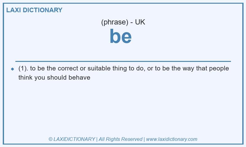 Definition be in British English