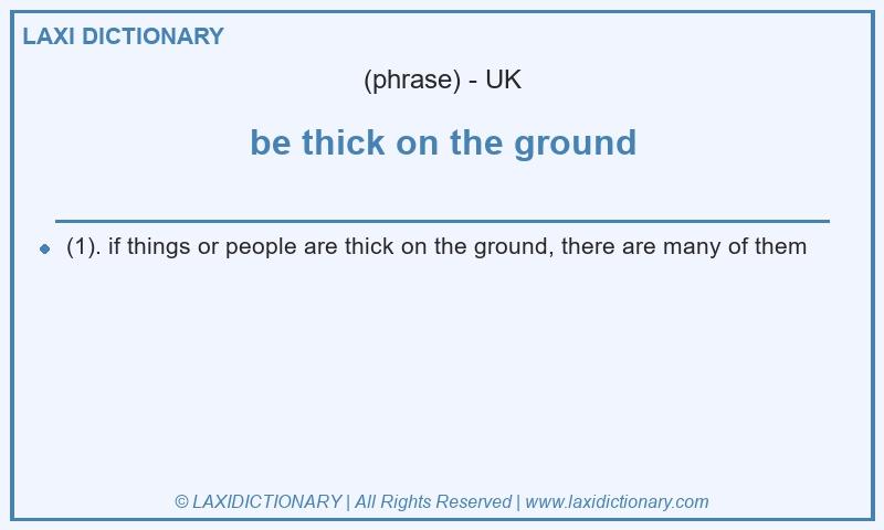 Definition be thick on the ground in British English