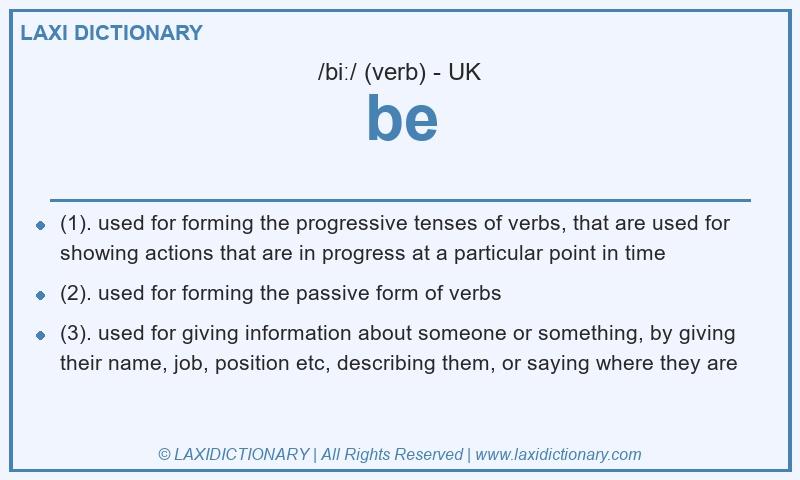 Definition be in British English