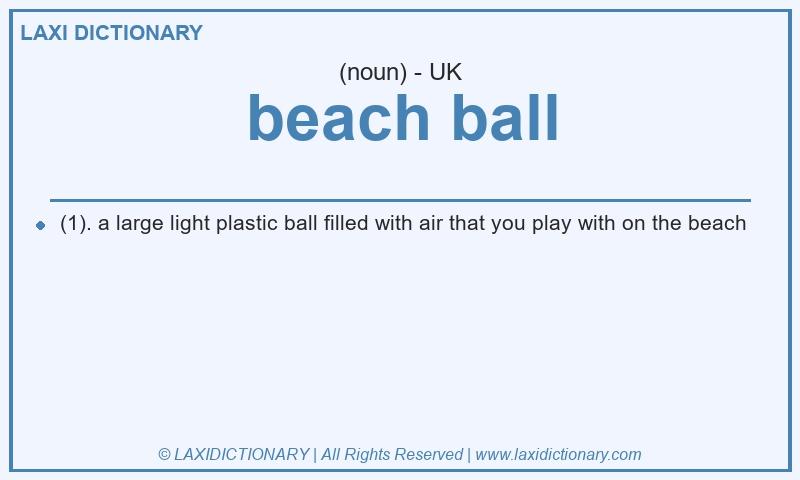 Definition beach ball in British English