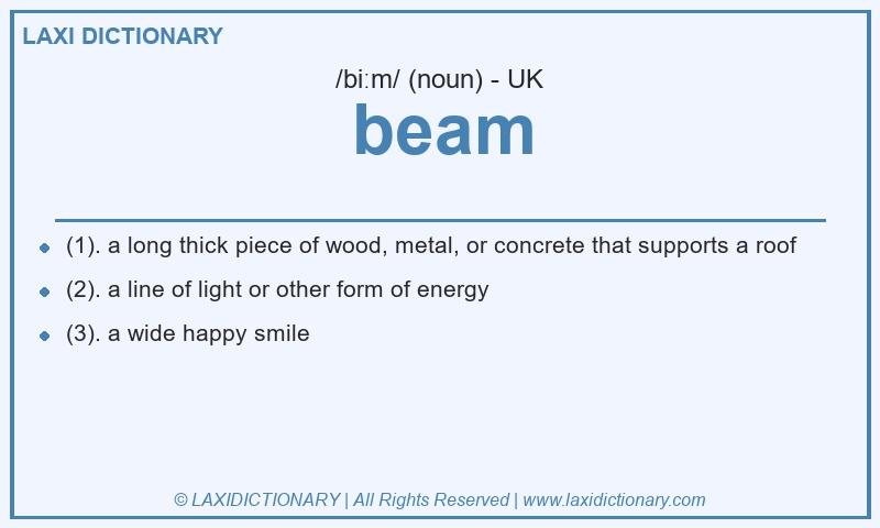 Definition beam in British English