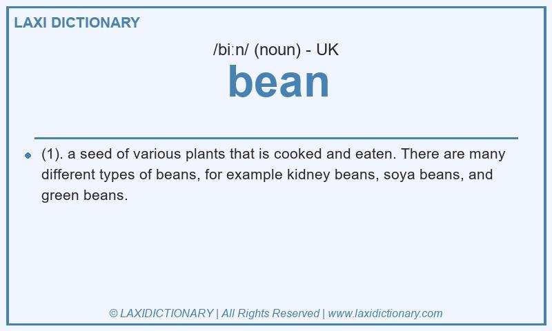 Definition bean in British English