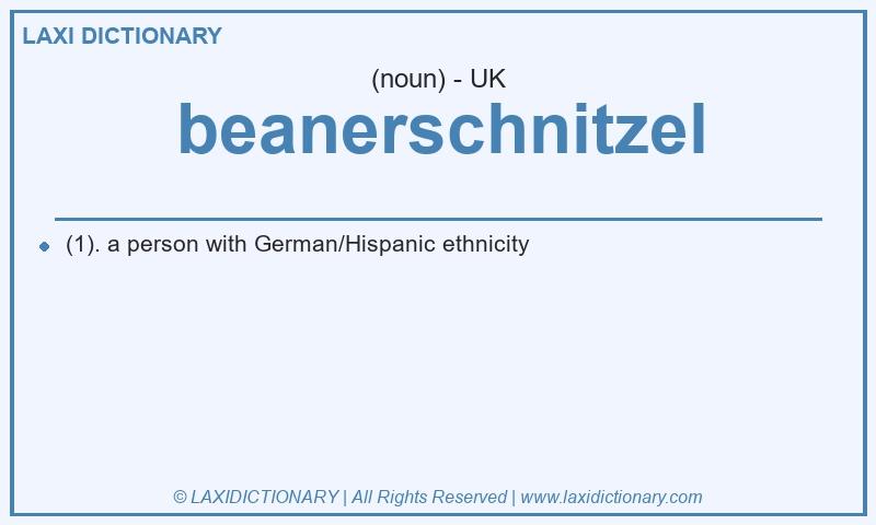 Definition beanerschnitzel in British English