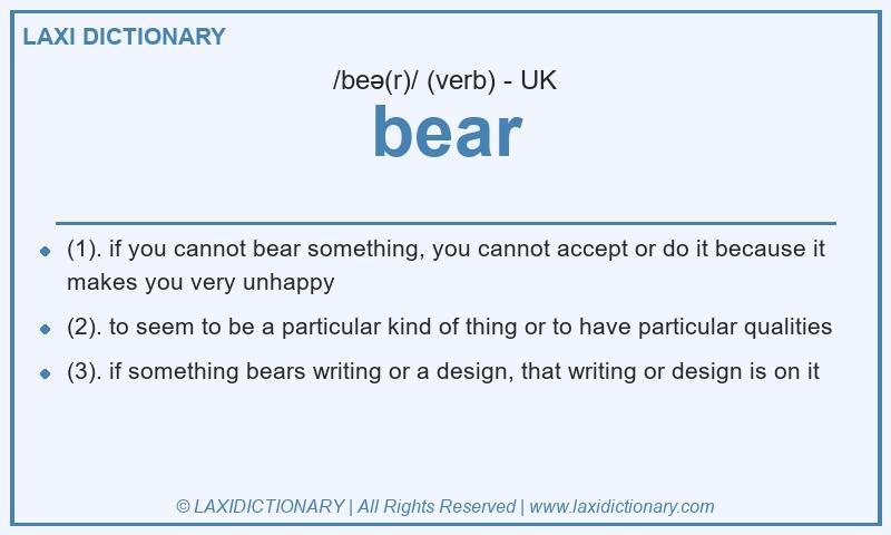 Definition bear in British English