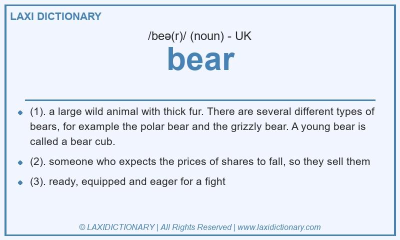 Definition bear in British English