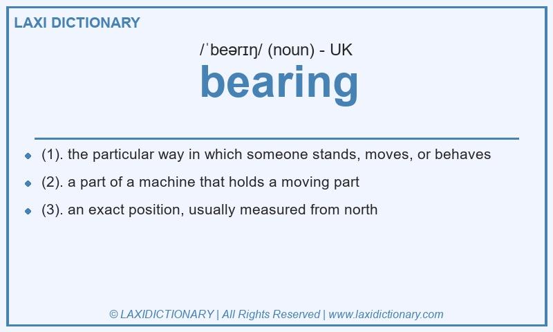 Definition bearing in British English