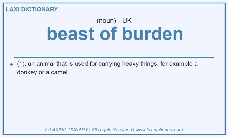 Definition beast of burden in British English