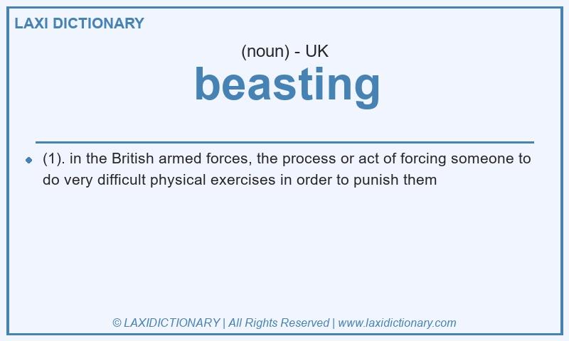 Definition beasting in British English