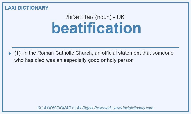 Definition beatification in British English