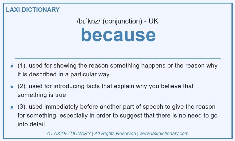 Definition because in British English
