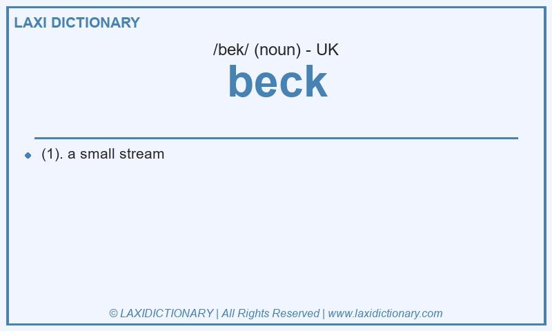 Definition beck in British English