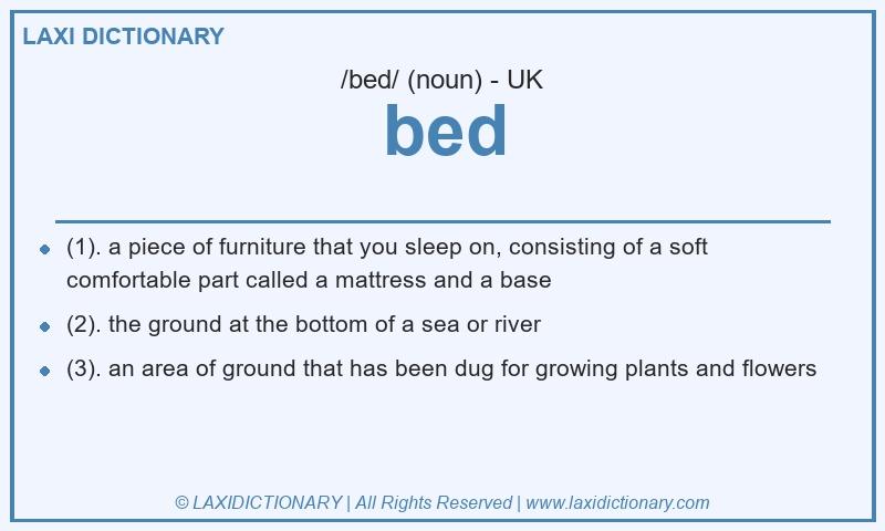 Definition bed in British English