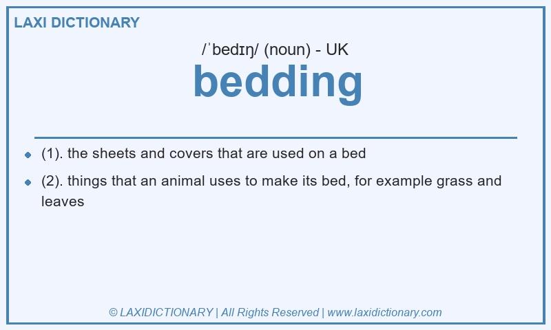 Definition bedding in British English
