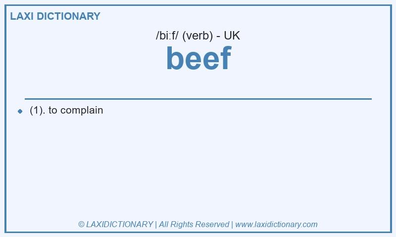 Definition beef in British English