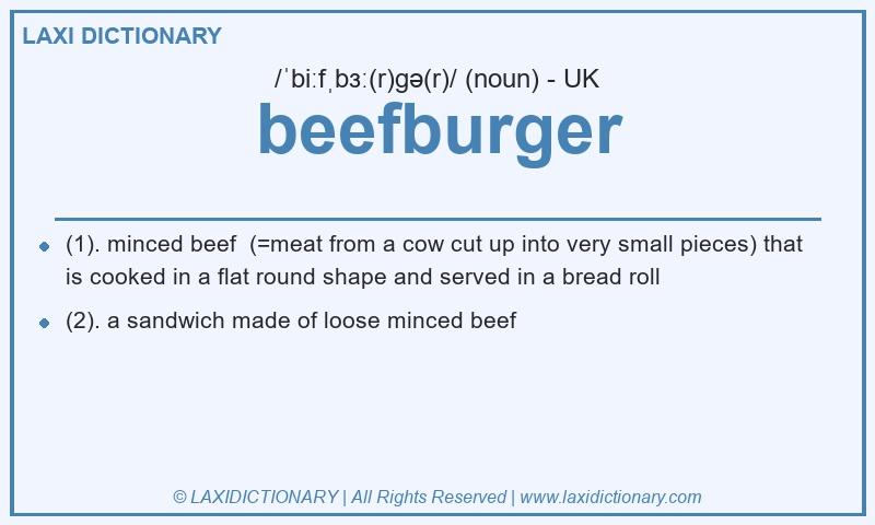 Definition beefburger in British English