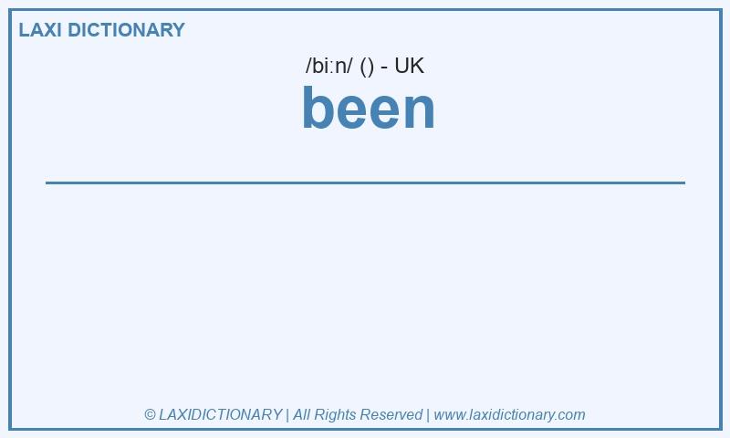 Definition been in British English