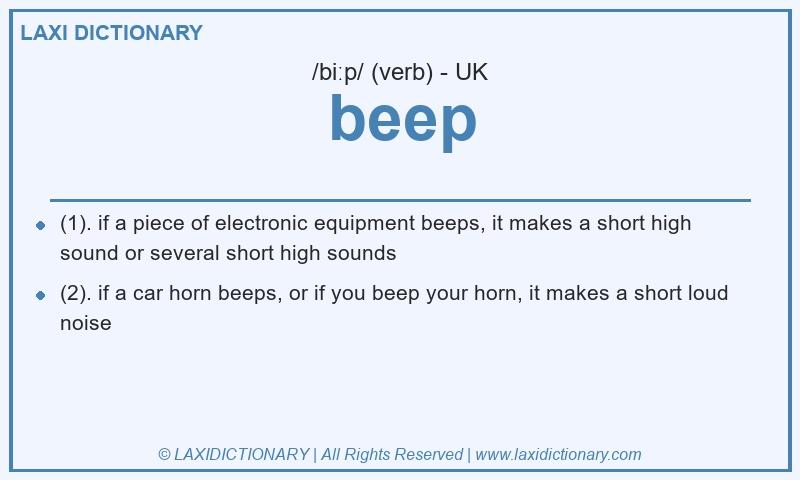 Definition beep in British English