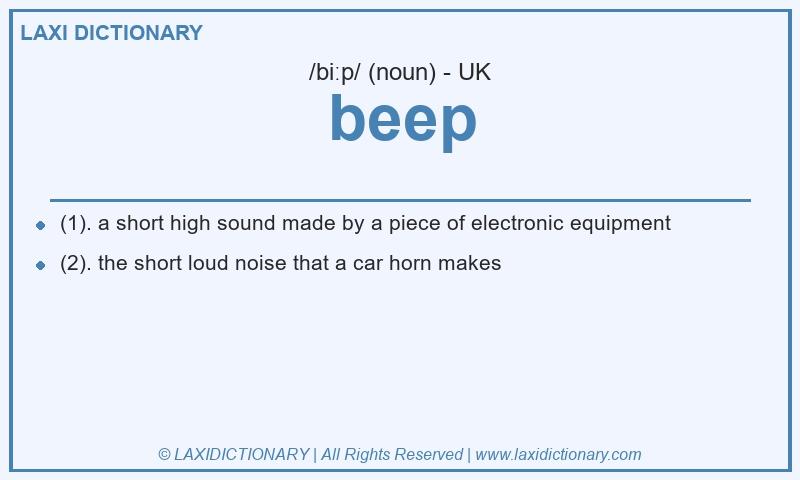 Definition beep in British English