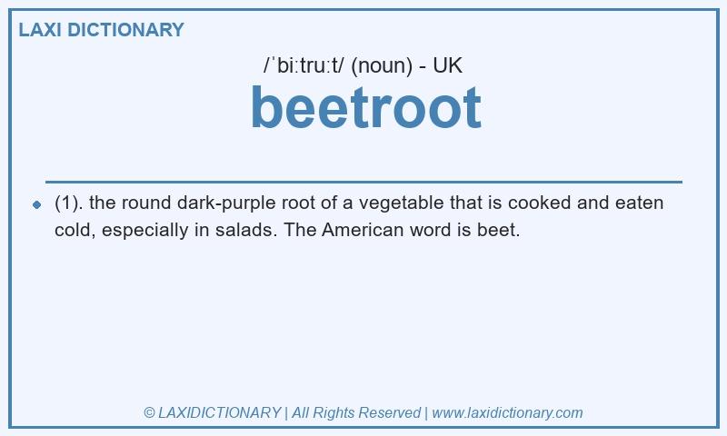 Definition beetroot in British English