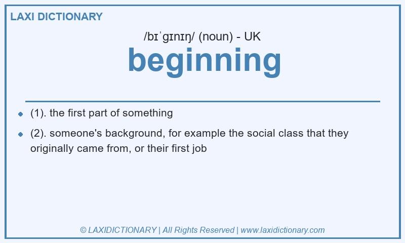 Definition beginning in British English