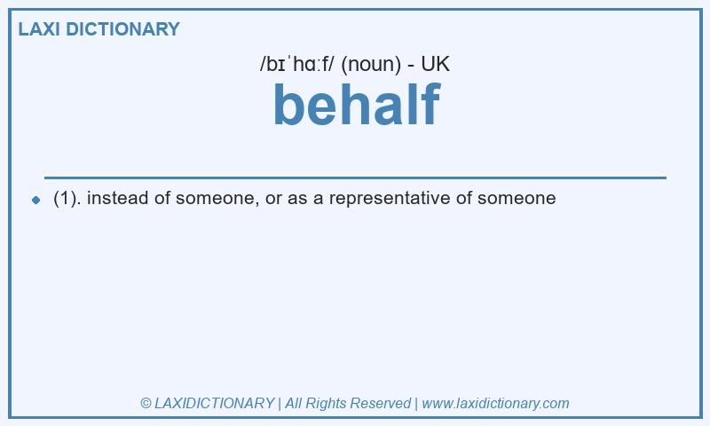 Definition behalf in British English