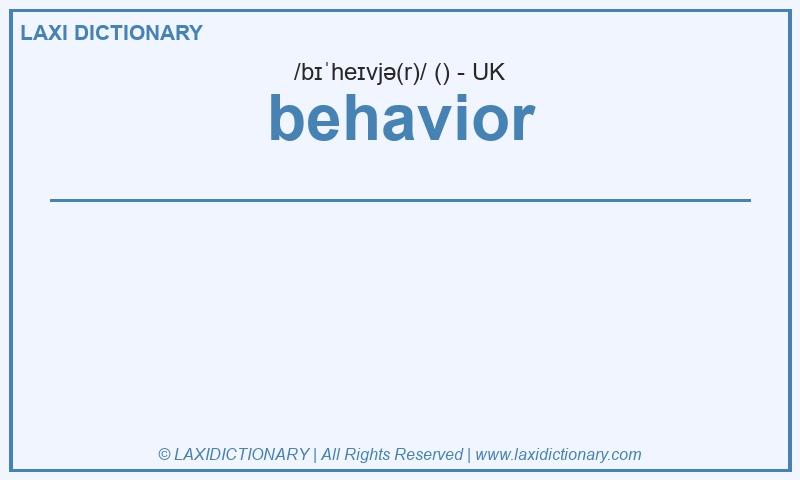 Definition behavior in British English