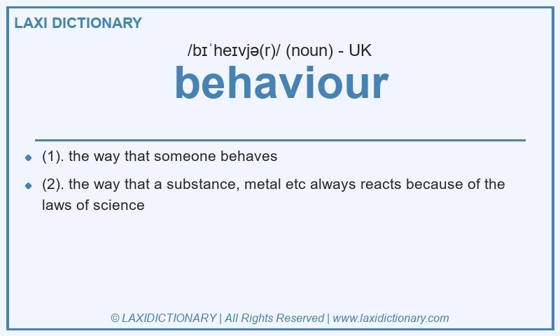 Definition behaviour in British English
