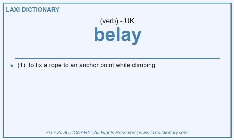 Definition belay in British English