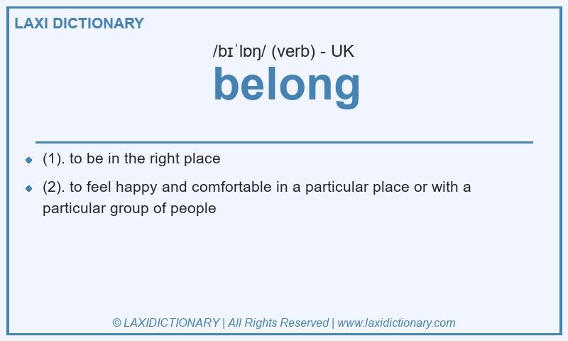 Definition belong in British English