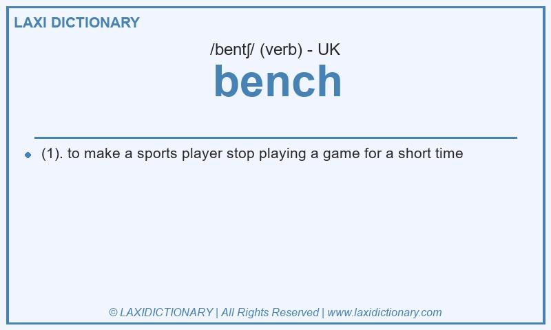 Definition bench in British English