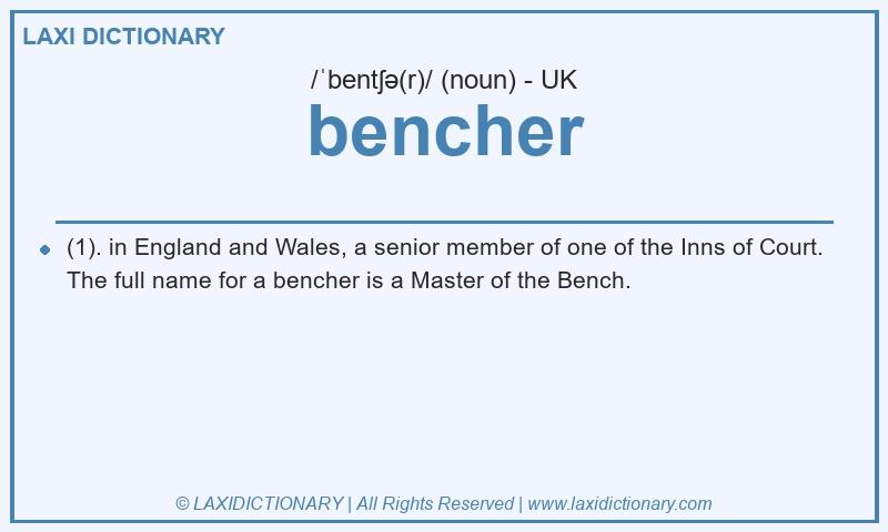 Definition bencher in British English