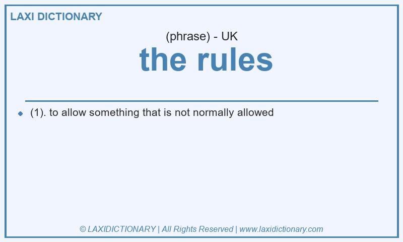 Definition  the rules in British English
