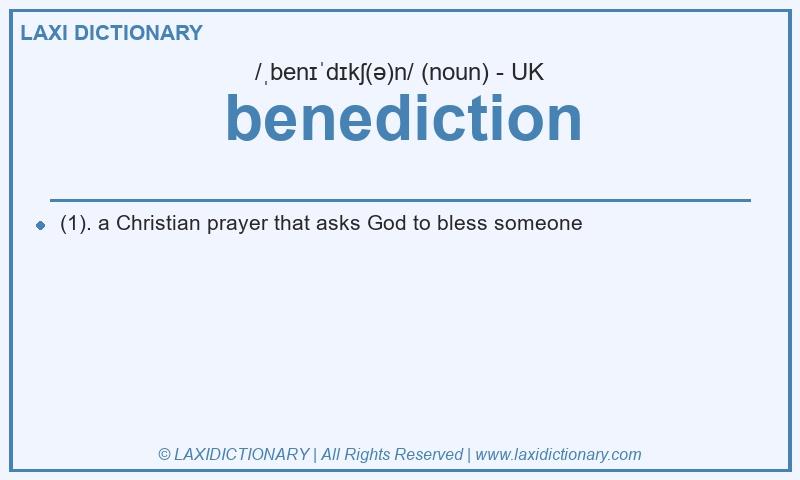 Definition benediction in British English