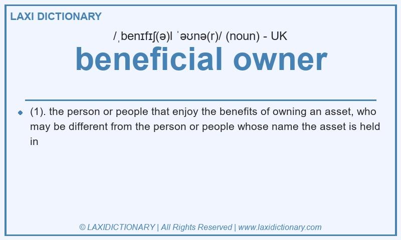 Definition beneficial owner in British English