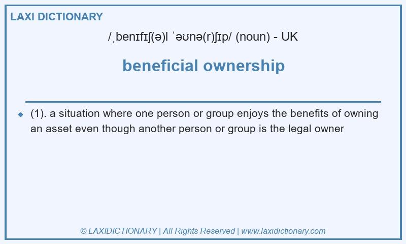 Definition beneficial ownership in British English