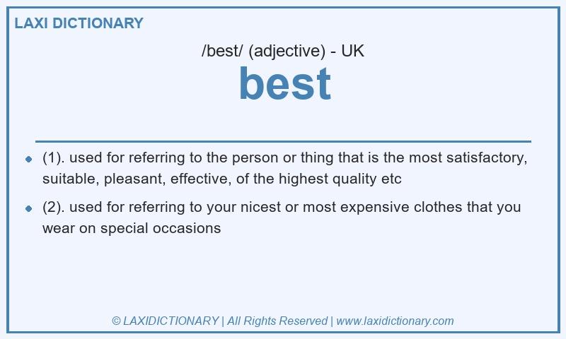 Definition best in British English