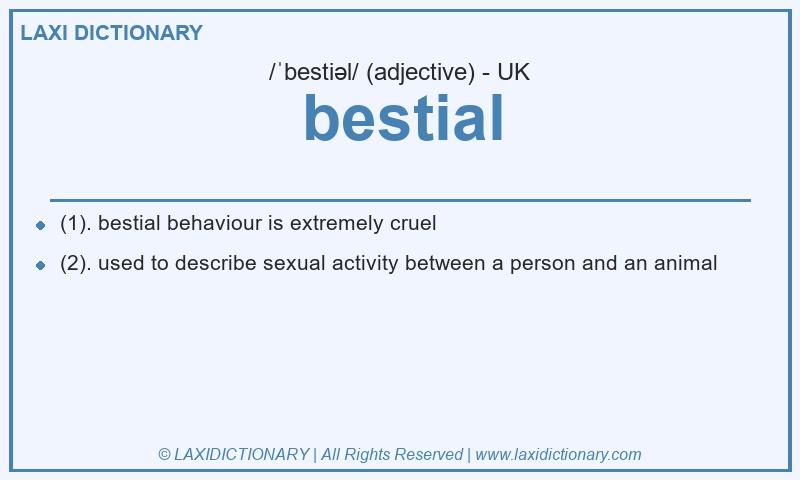 Definition bestial in British English