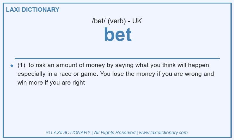 Definition bet in British English