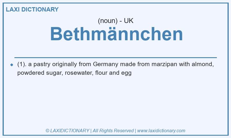 Definition Bethmännchen in British English