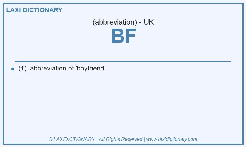 Definition BF in British English