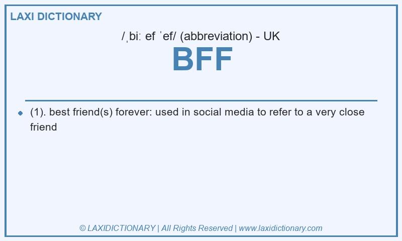 Definition BFF in British English