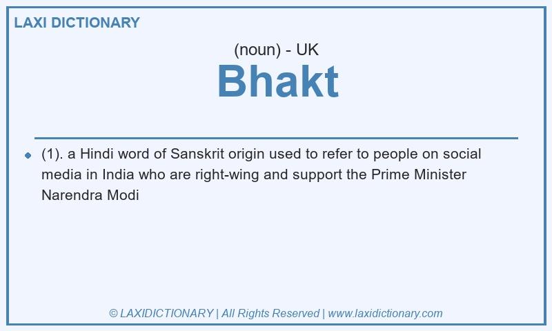 Definition Bhakt in British English
