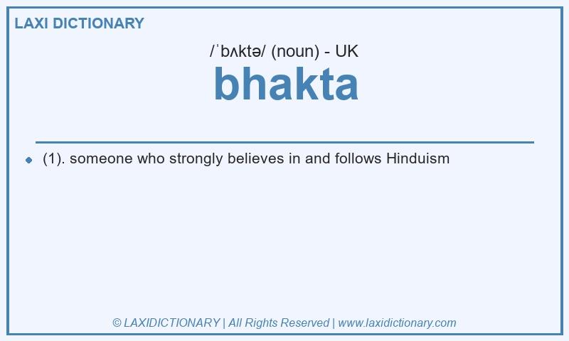 Definition bhakta in British English