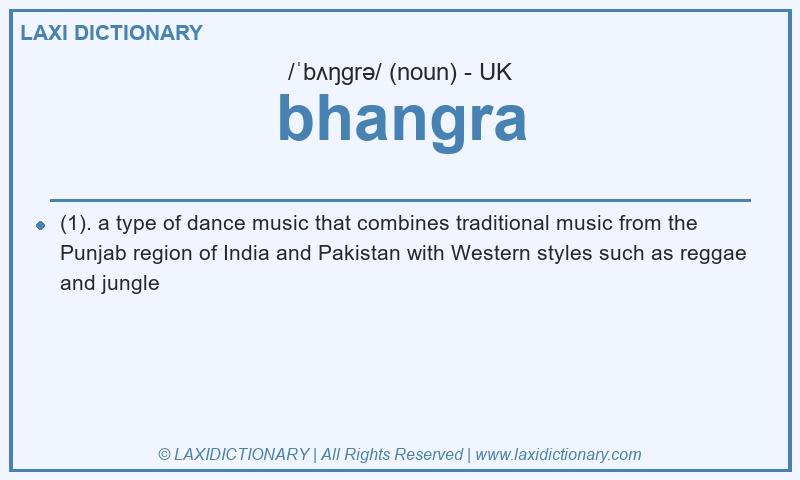 Definition bhangra in British English