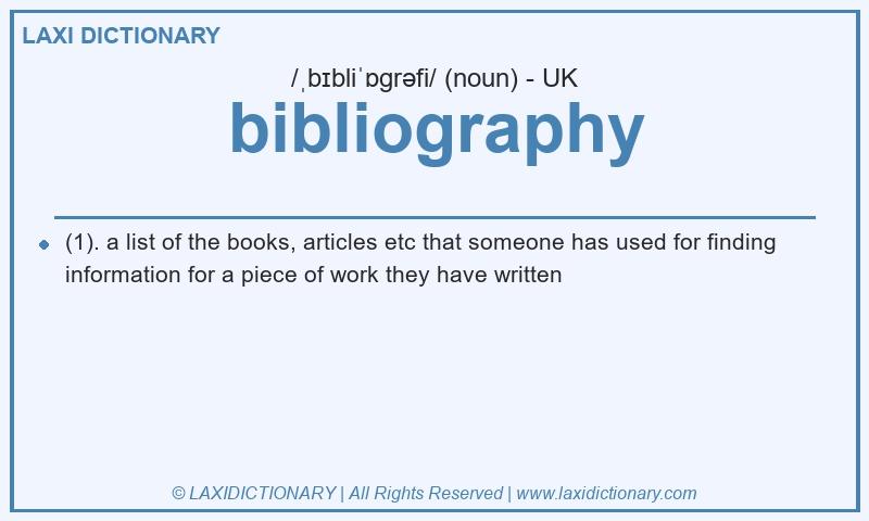 Definition bibliography in British English