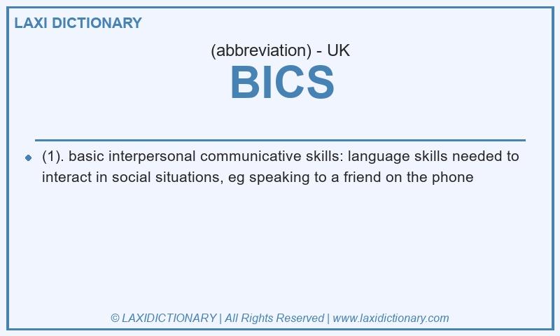 Definition BICS in British English