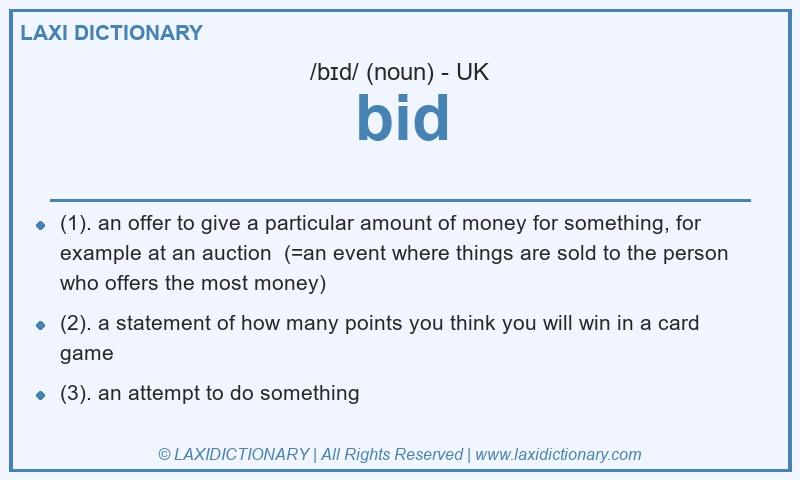 Definition bid in British English